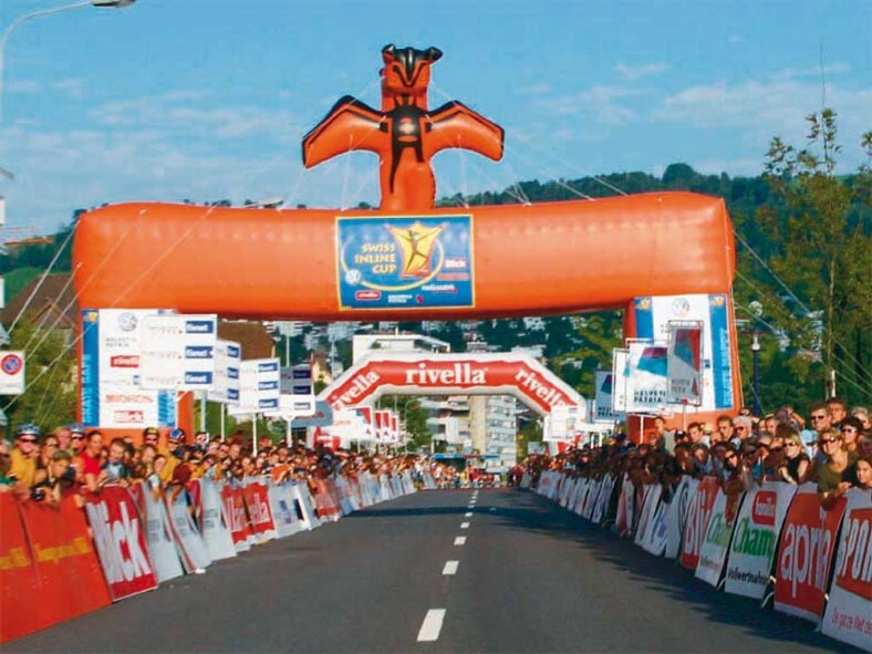 Aufblasbarer Torbogen Startbogen Zielbogen Einlaufbogen Inline Swiss